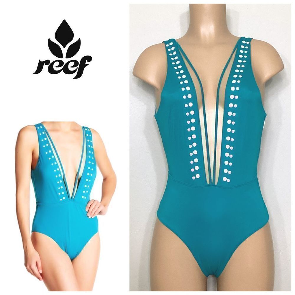 New. Reef turquoise plunge swimsuit